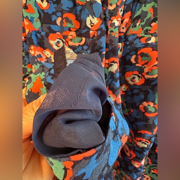 ELEVENSES Anthropologie Sz 2 “Coral Floral” Beautiful Blue Lined Pull-On Silky - Picture 10 of 13